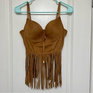 Corset Top with Fringe